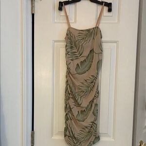 Windsor Green Leaf Print Midi Dress